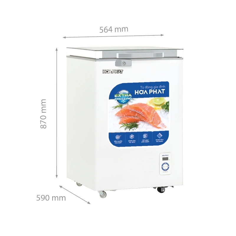 Tủ bảo quản 1 ngăn mặt kính 107L Hòa Phát HPF- AD6107.T1